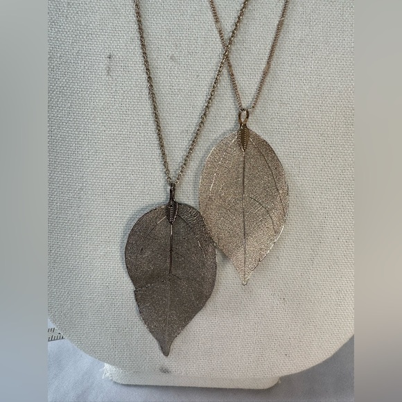 Vintage double strand C1946 dipped leaf necklace - Picture 3 of 7